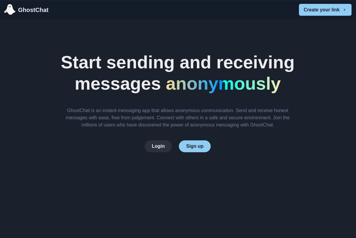 screenshot of "Ghost Chat